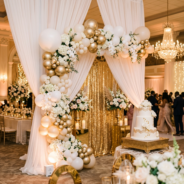 Luxury balloon arch and event decor